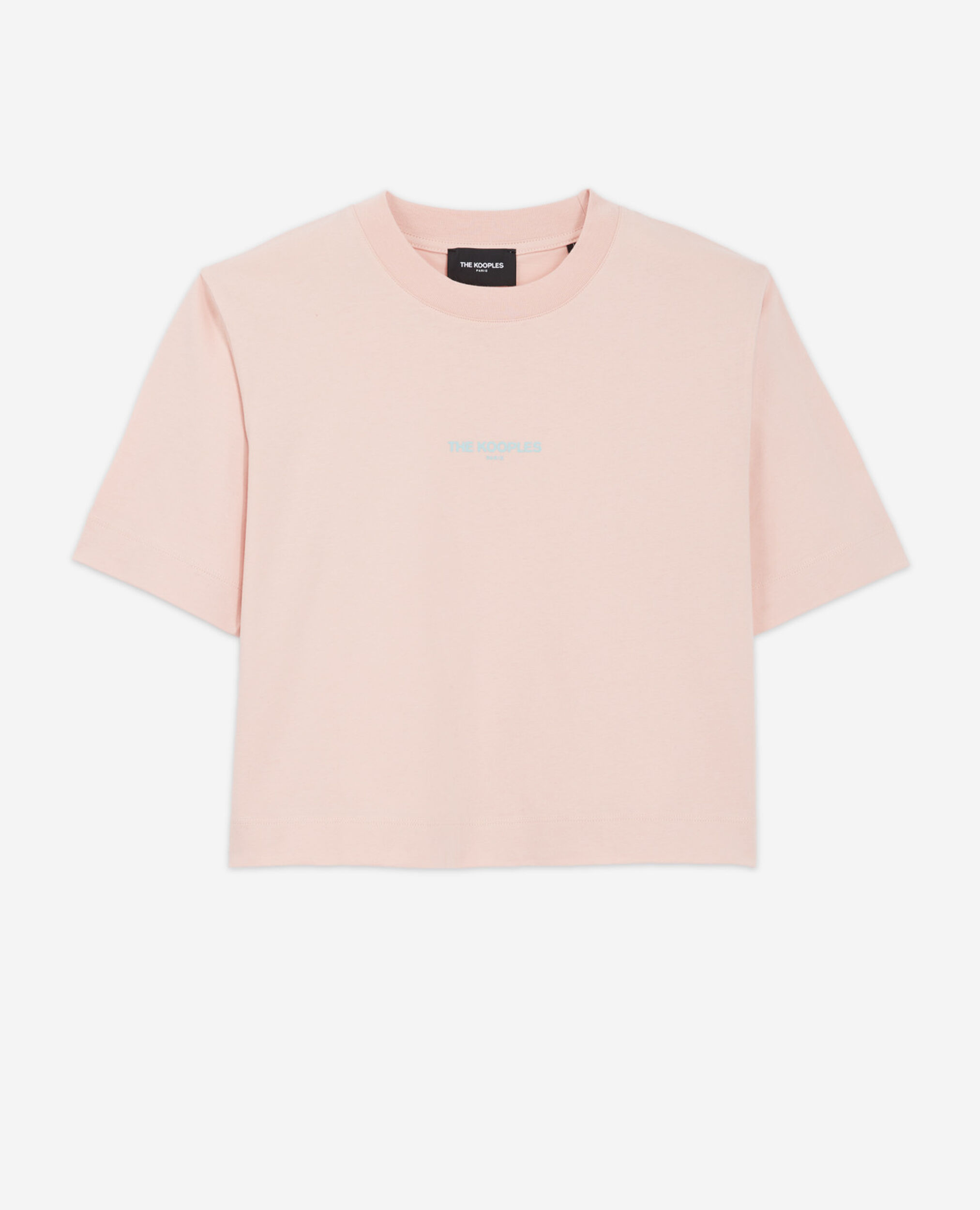 T-shirt coton rose manches courtes logo, PINK, hi-res image number null