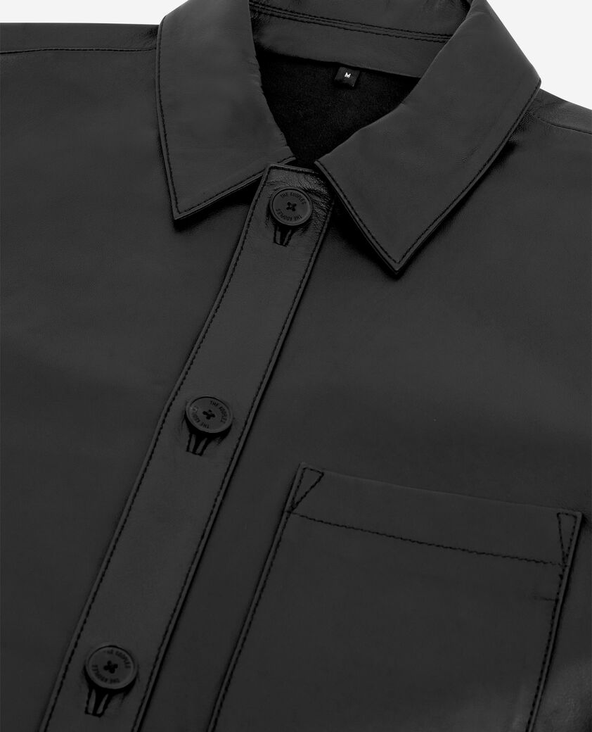 The Kooples HOMME BLACK chemise en cuir noire