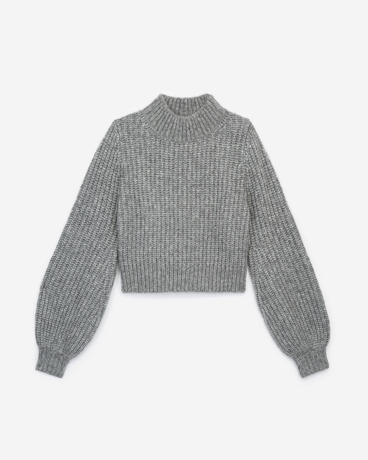 The Kooples FEMME GREY pull gris col montant