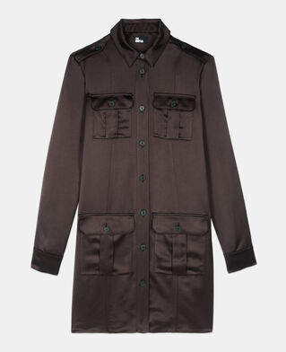 The Kooples WOMEN BROWN short brown safari dress