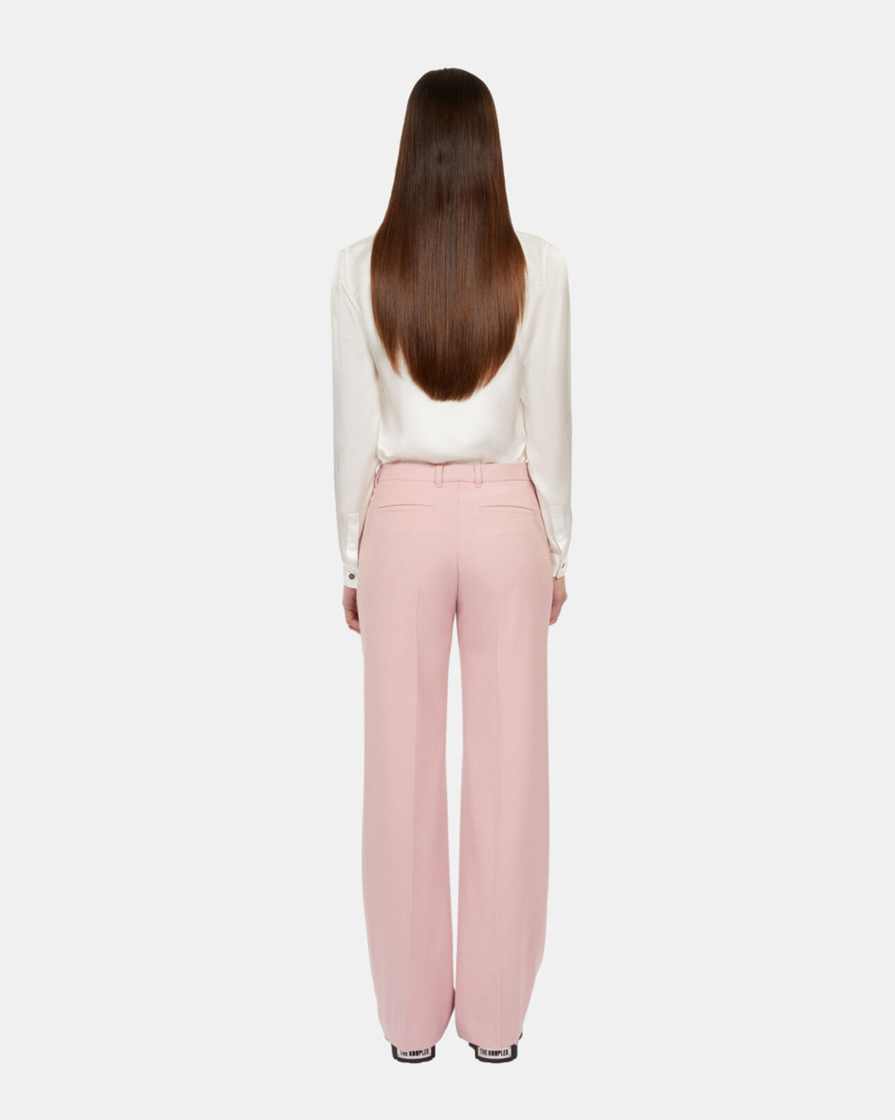 The Kooples FEMME PASTEL PINK pantalon tailleur en laine mélangée rose