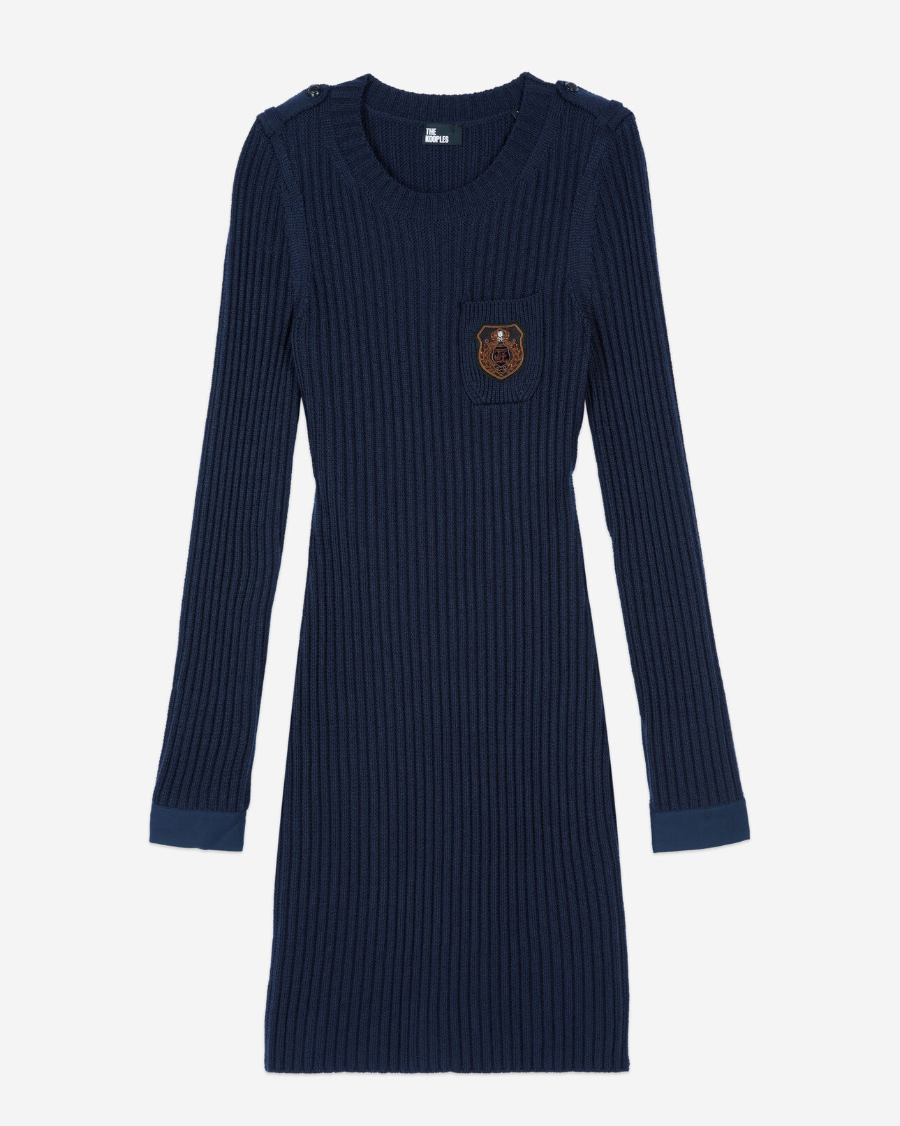 The Kooples WOMEN DARK BLUE navy blue knitted short dress 