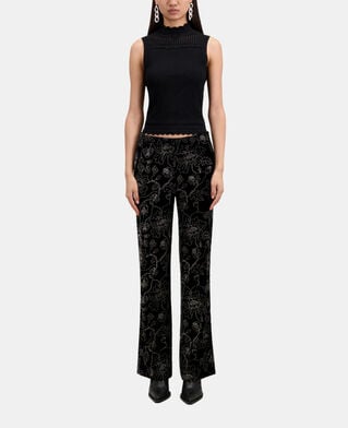 The Kooples F BLACK black velvet suit trousers