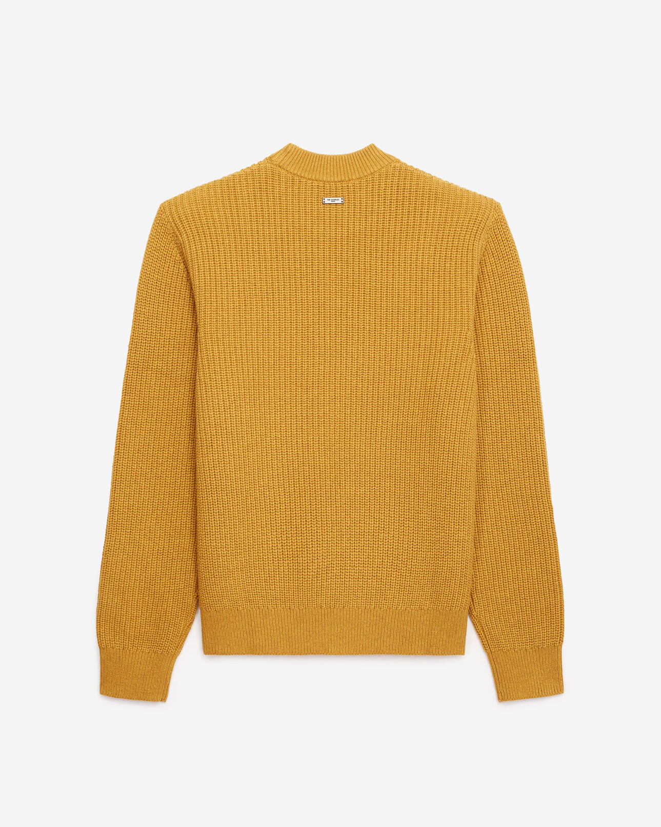 The Kooples HOMME YELLOW pull coton jaune moutarde détail torsadé