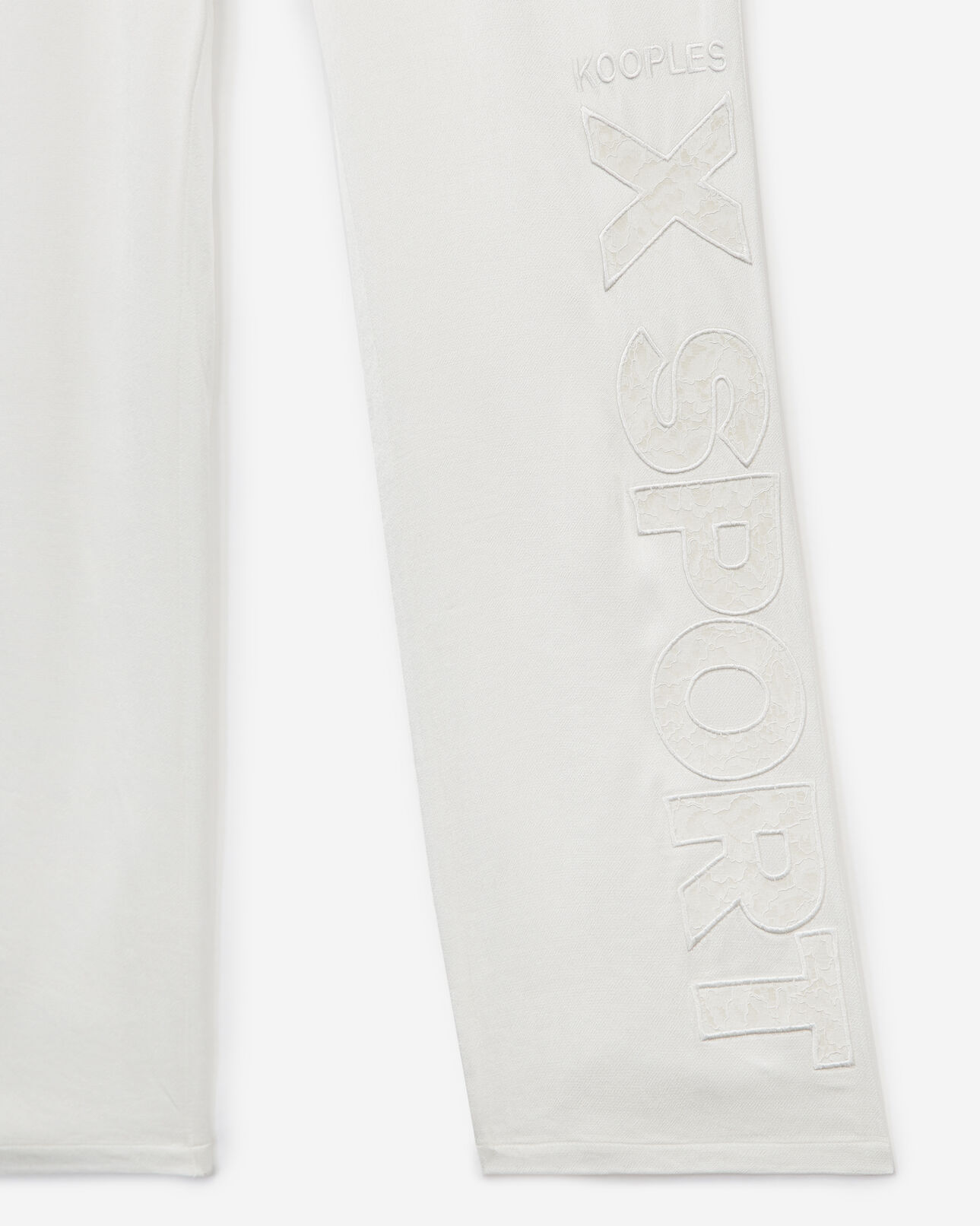 The Kooples WOMEN ECRU flowing white trousers with lace finish