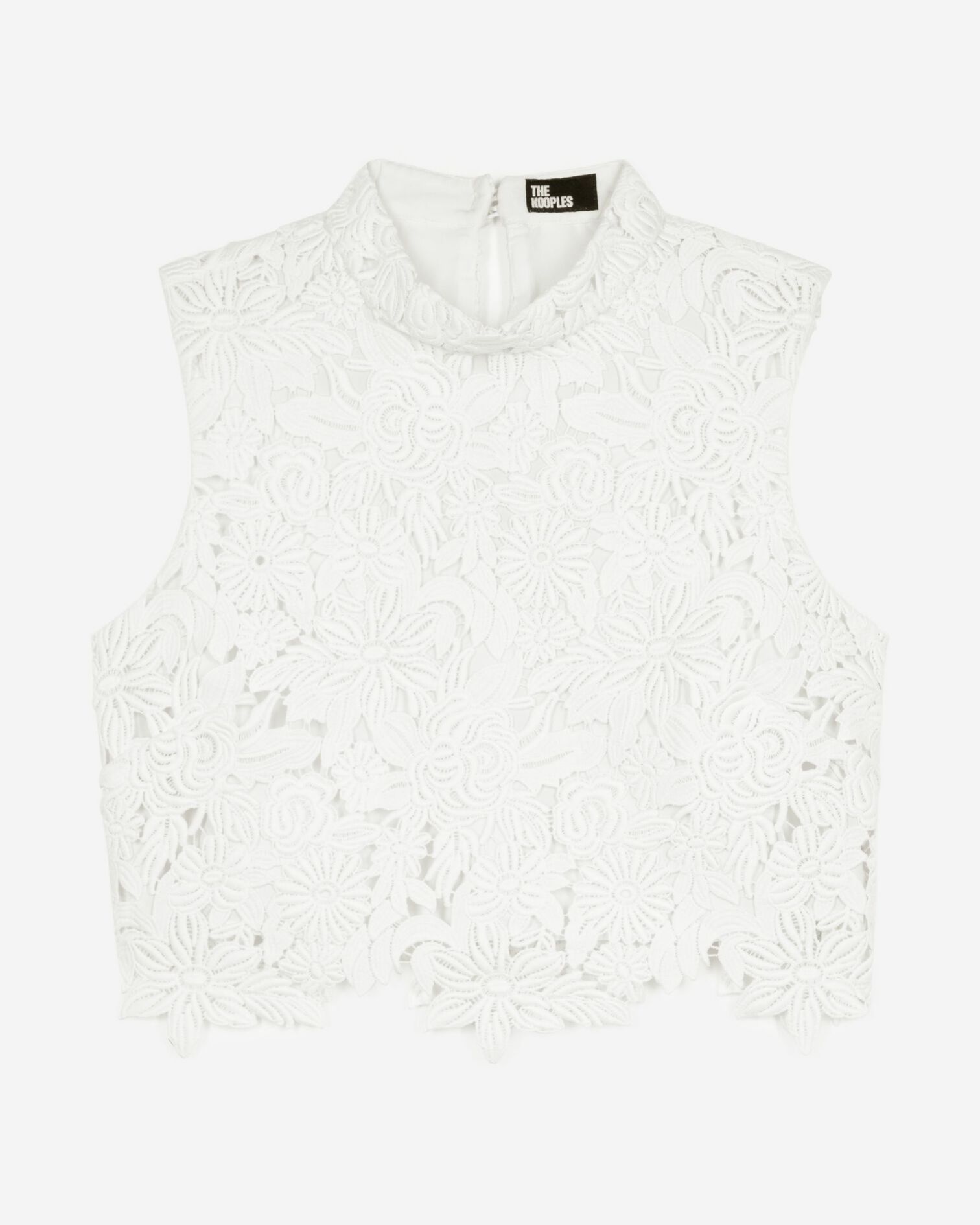 Ecru floral lace top, ECRU, hi-res image number null