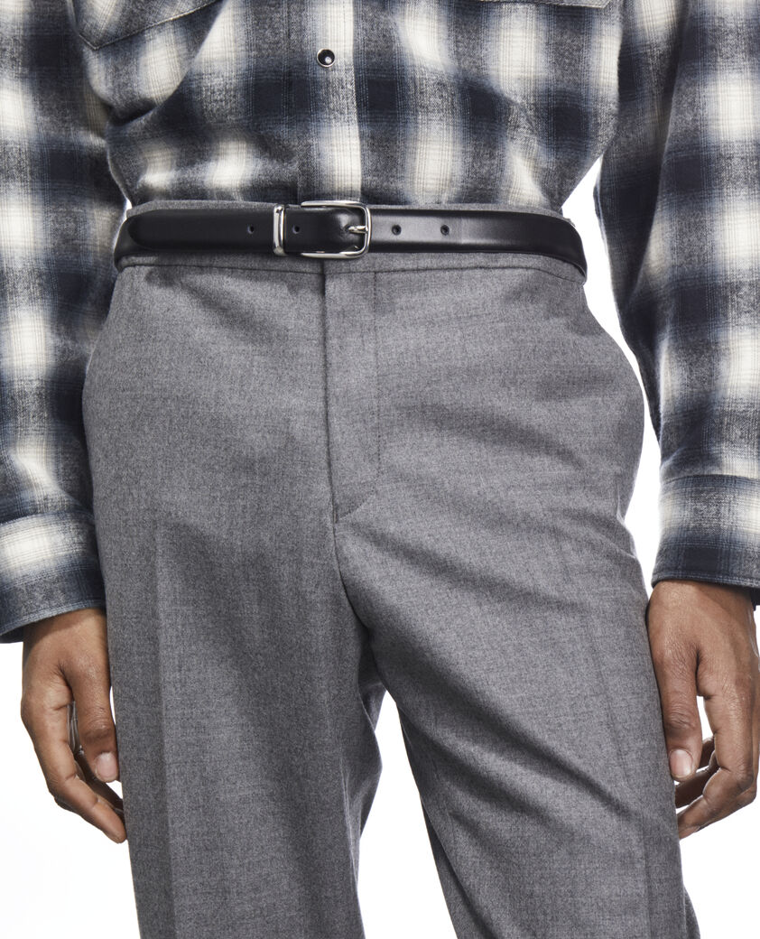 The Kooples HOMME BLACK ceinture en cuir glac&eacute; noir