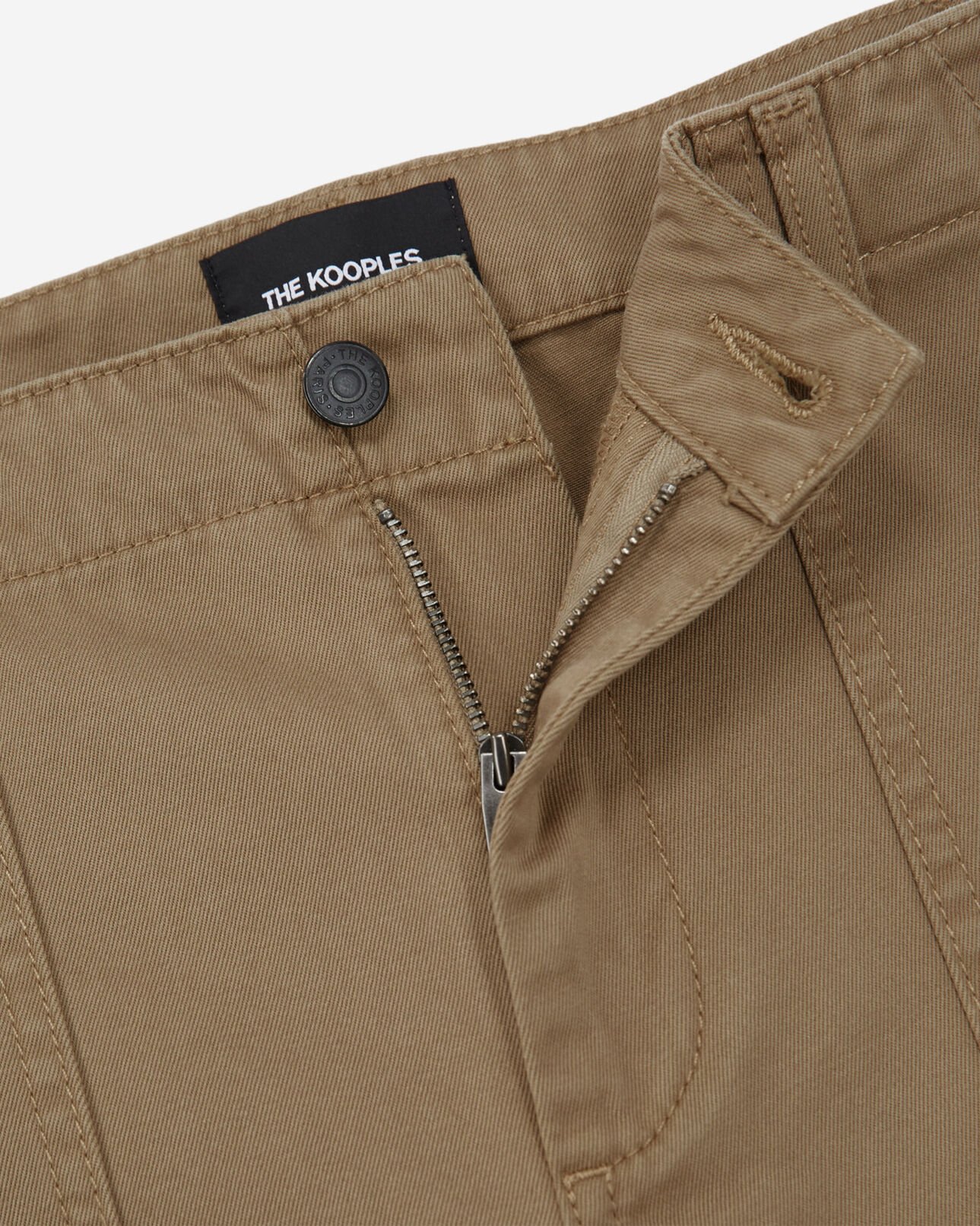 The Kooples HERREN BEIGE lange baumwollshorts mit vier taschen