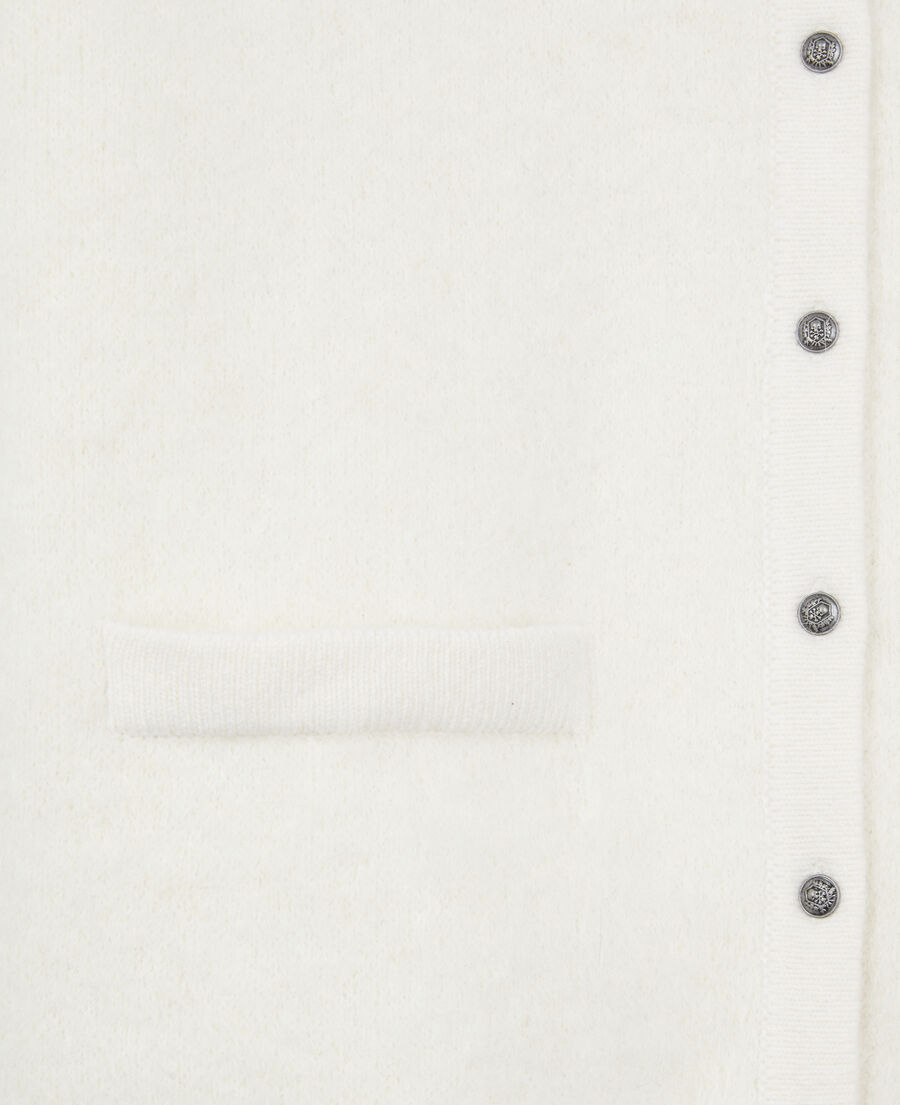 The Kooples DAMEN ECRU ecrufarbener cardigan aus wolle und alpaka