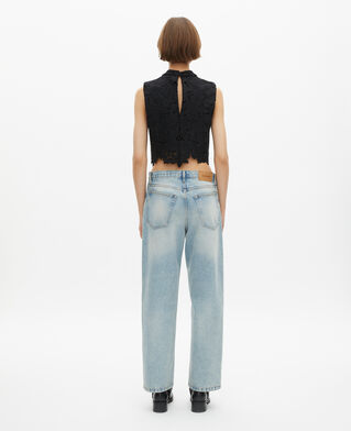 The Kooples WOMEN BLACK black lace crop top