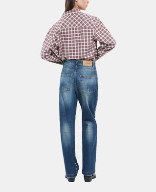 The Kooples F BLUE ELECTRIC blue straight studded jeans