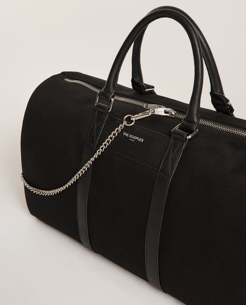 The Kooples MEN BLACK black weekend bag with removable chain