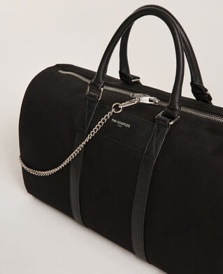 The Kooples MEN BLACK black weekend bag with removable chain