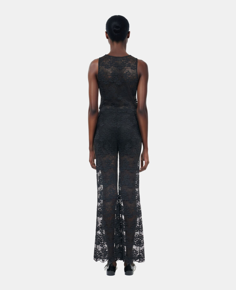 The Kooples WOMEN BLACK black lace trousers