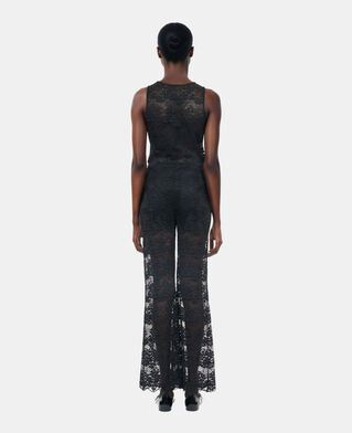 The Kooples WOMEN BLACK black lace trousers