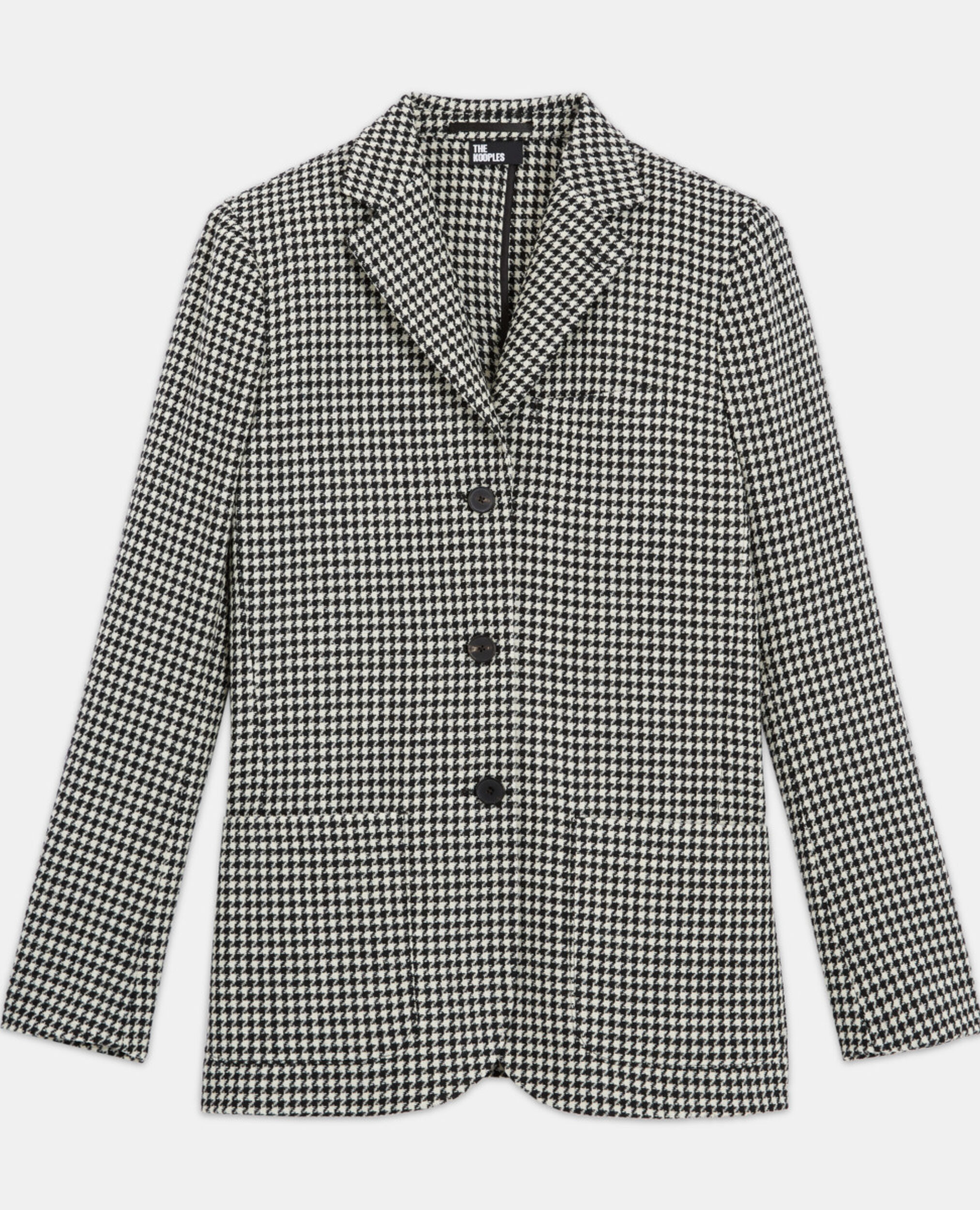 Printed wool jacket, BLACK WHITE, hi-res image number null
