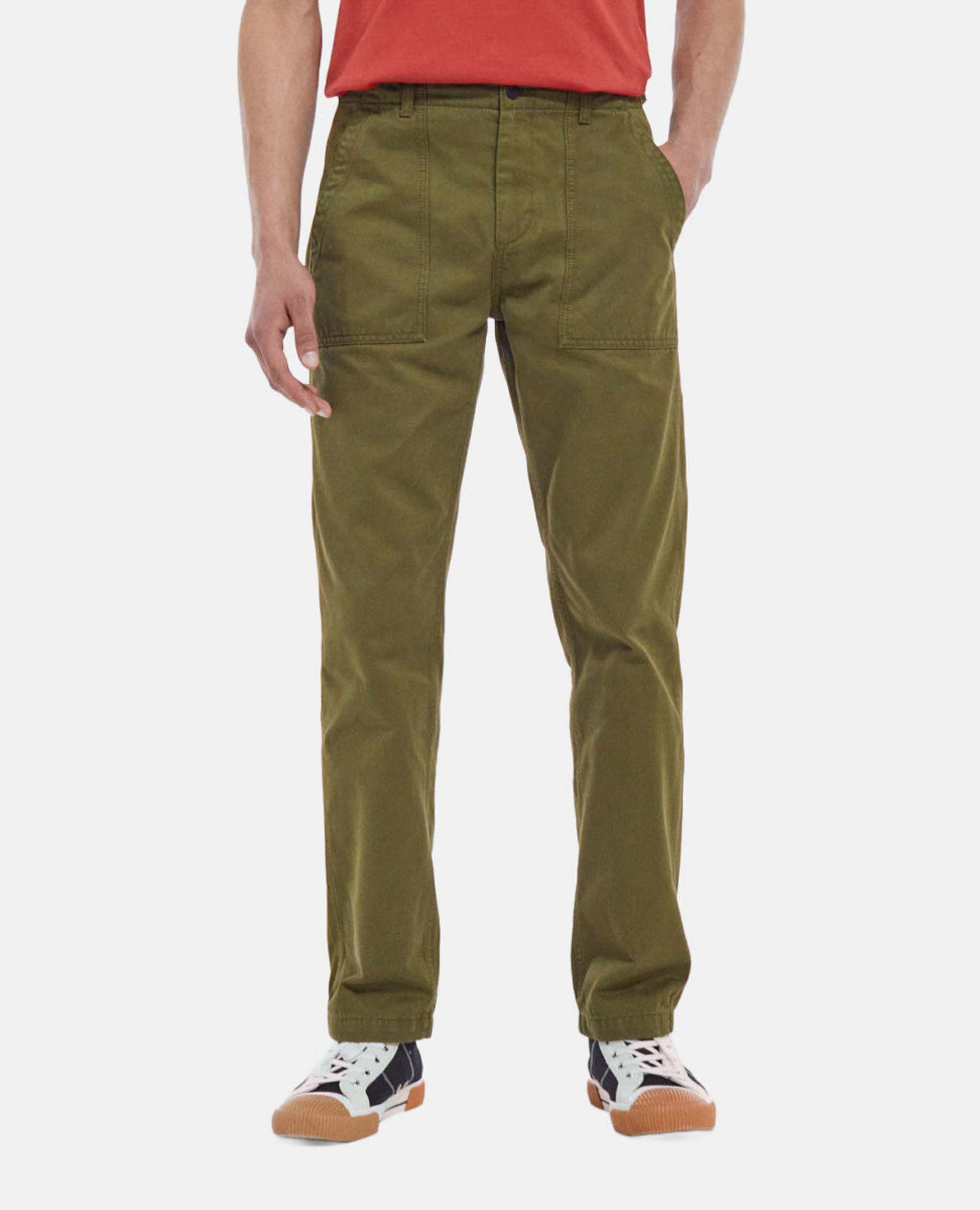 Beige chino pants with side pockets, DARK KAKI, hi-res image number null