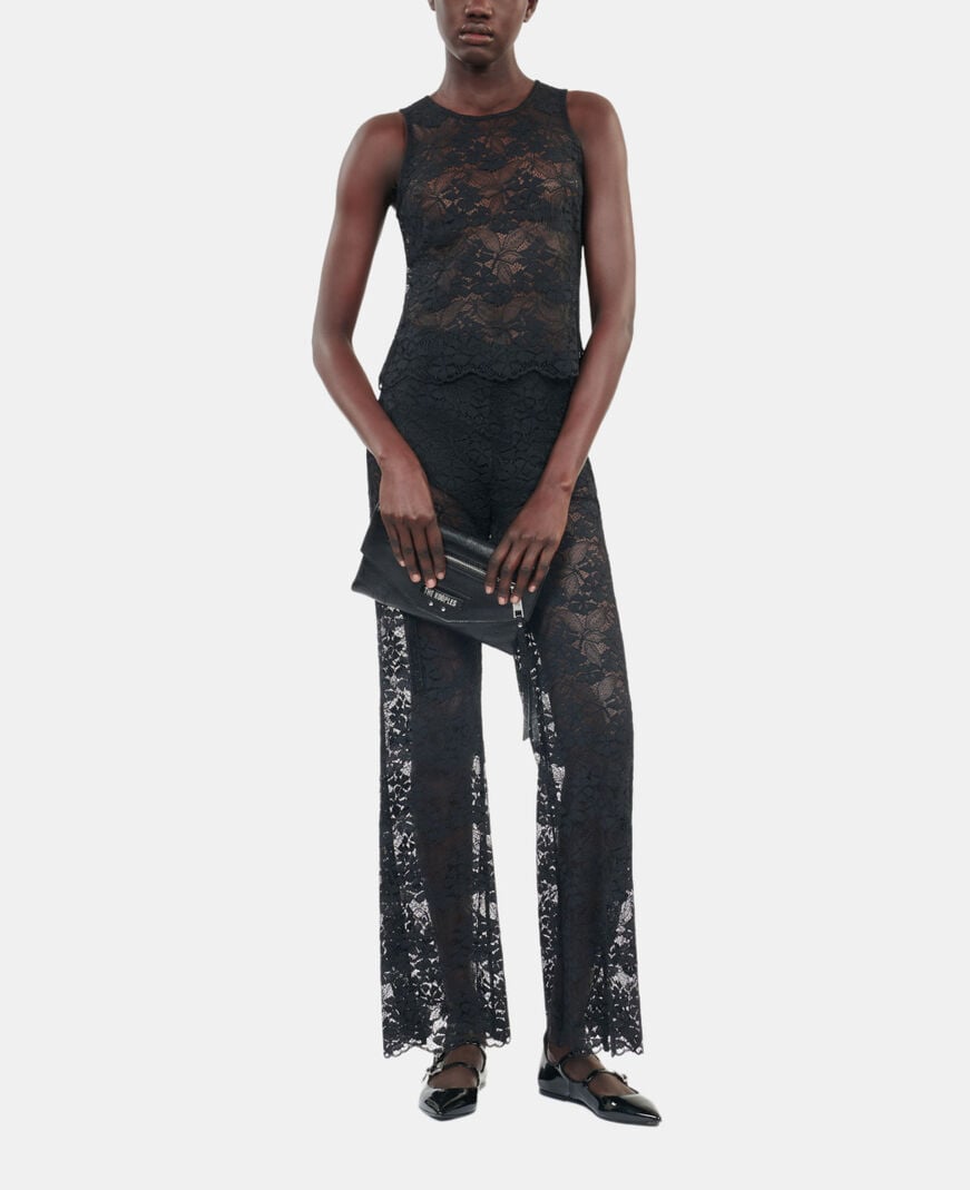 The Kooples WOMEN BLACK black lace top