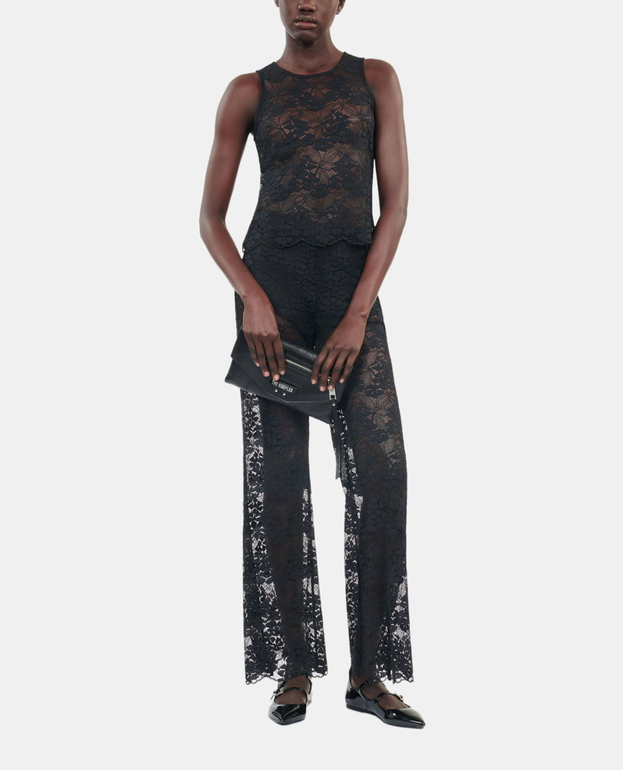 Black lace top, BLACK, hi-res image number null