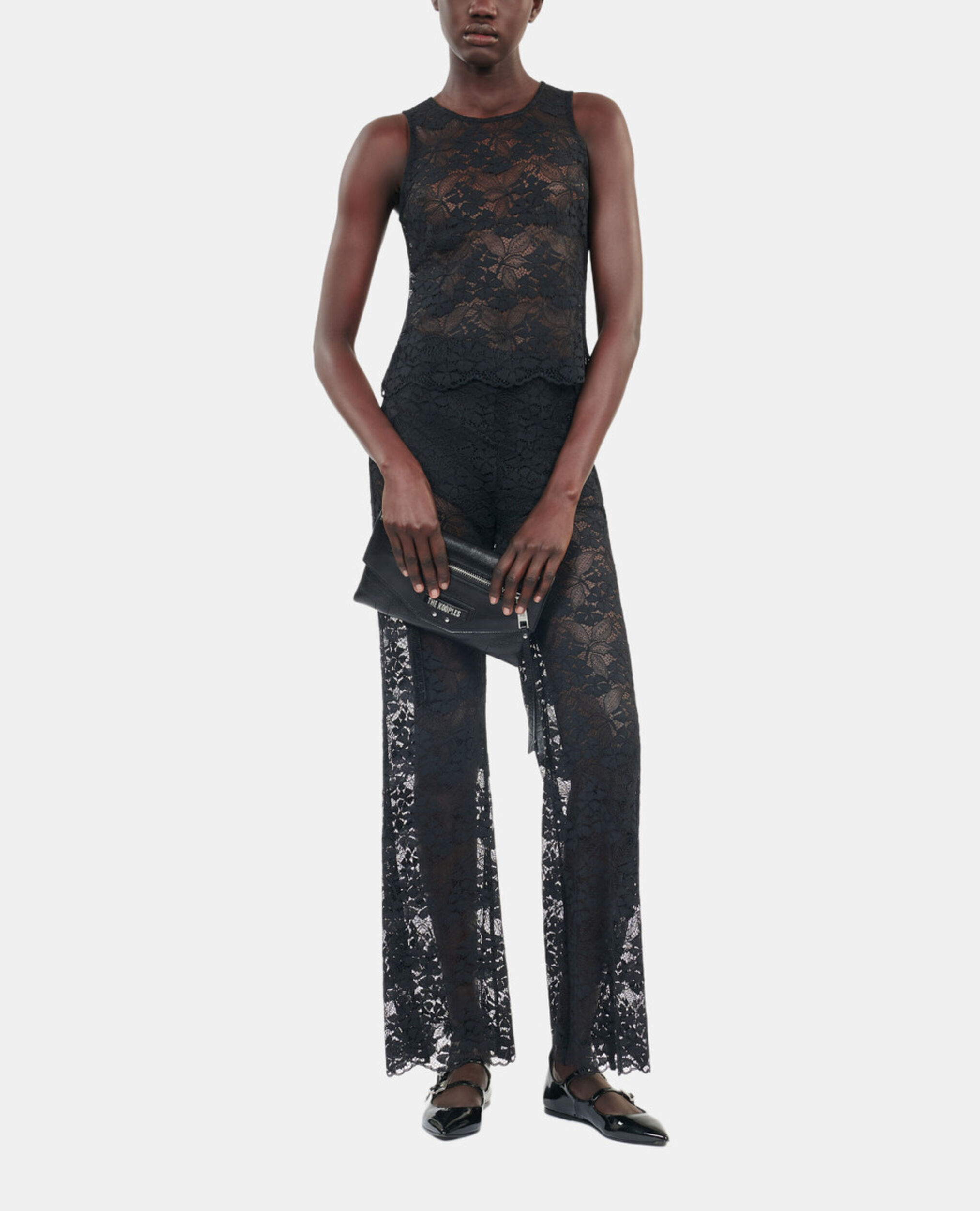 Black lace top, BLACK, hi-res image number null