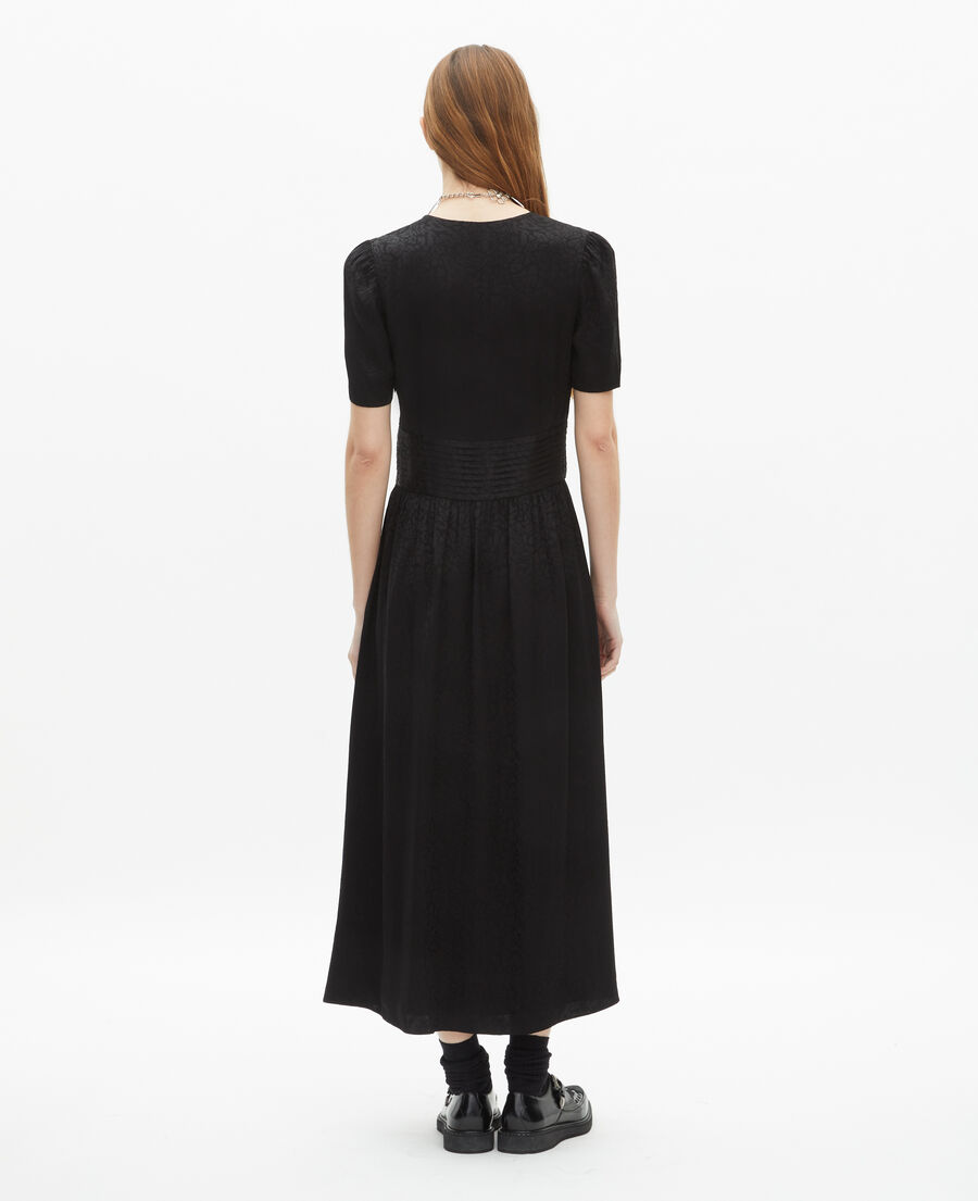 The Kooples FEMME BLACK robe longue en jacquard noire