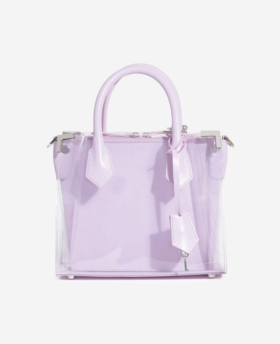 medium ming bag in transparent lilac leather