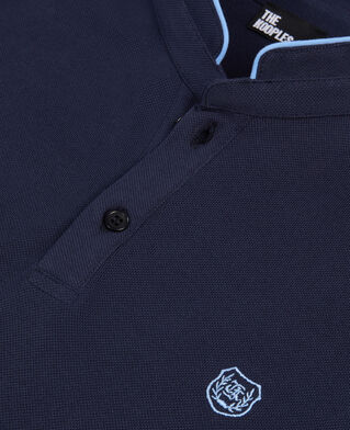 The Kooples HOMME NAVY/ PIPING NAVY polo en coton piqué bleu marine