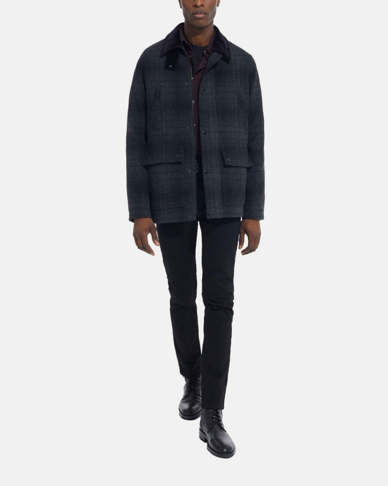 The Kooples MEN GREY BLACK gray checked jacket