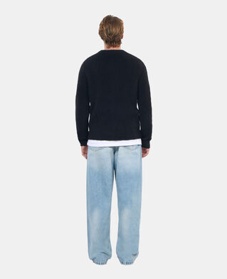 The Kooples H BLACK / WHITE black alpaca sweater