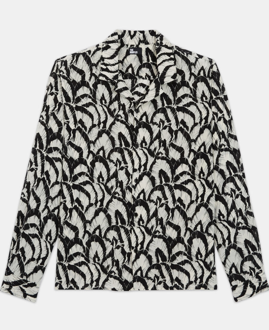chemise col hawaïen en soie imprimée