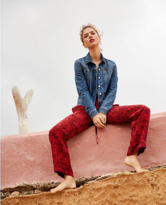 Pantalon soie fluide clearance