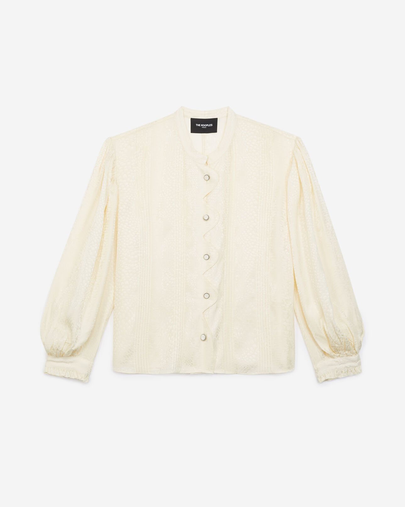 The Kooples WOMEN ECRU flowing ecru top with snakeskin motif