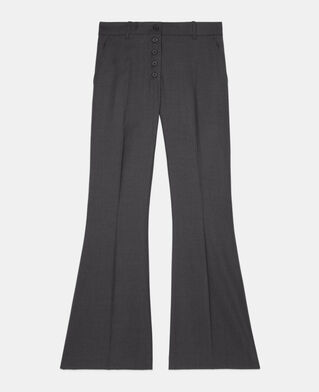 The Kooples WOMEN GREY grey flared wool pants