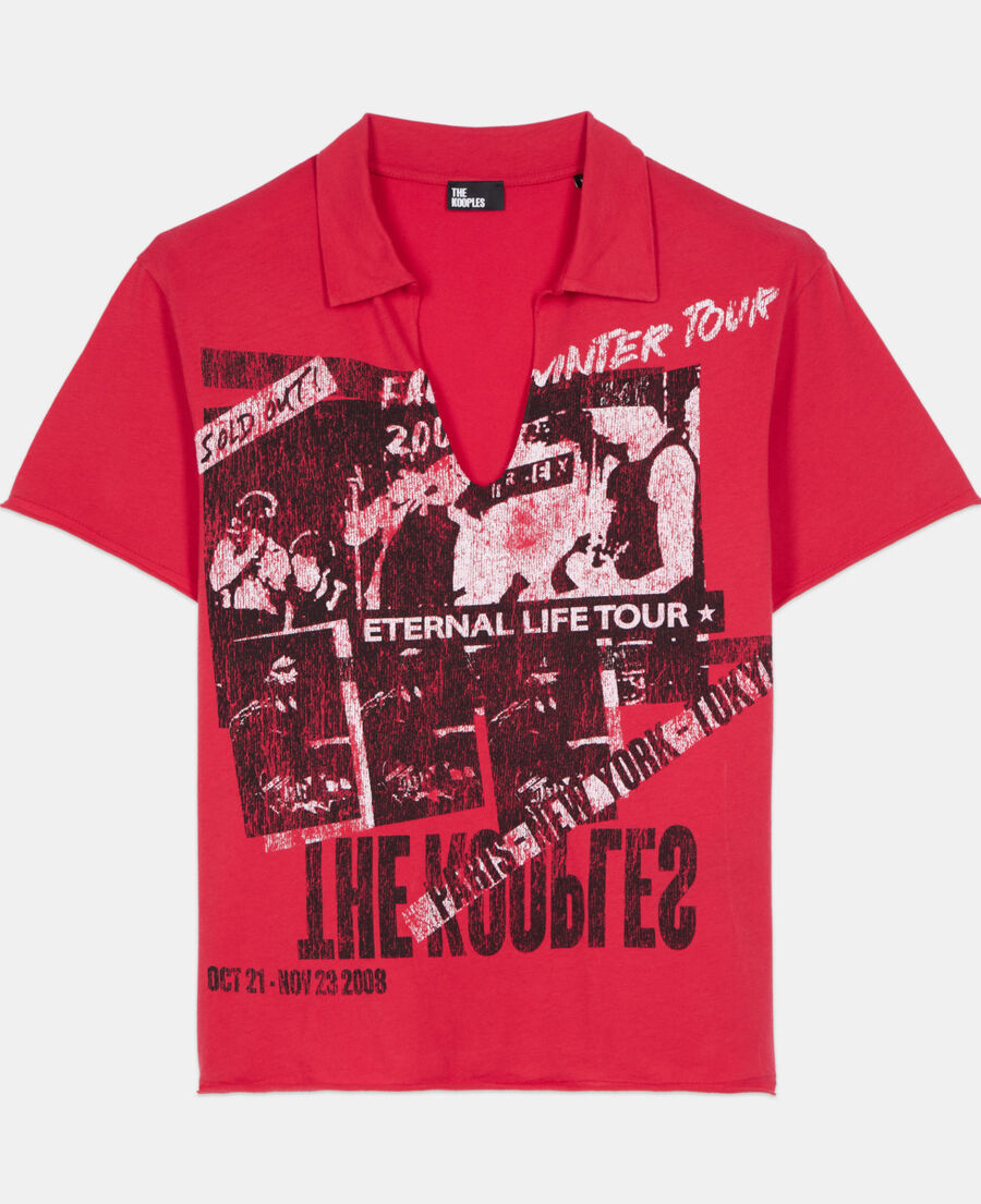 The Kooples DAMEN RUBIS rotes t-shirt &bdquo;eternal life tour&ldquo;