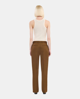 The Kooples F KAKI loose-fitting brown suit trousers 