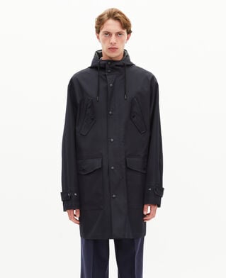 The Kooples HERREN NAVY parka mit wasserabweisender behandlung mit kapuze in marine