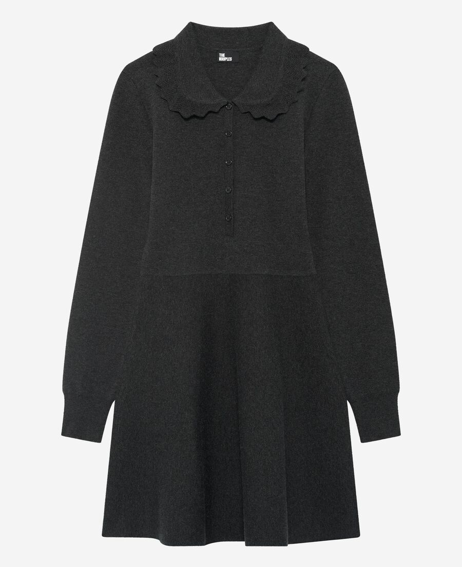 The Kooples FEMME BLACK robe courte en maille noire