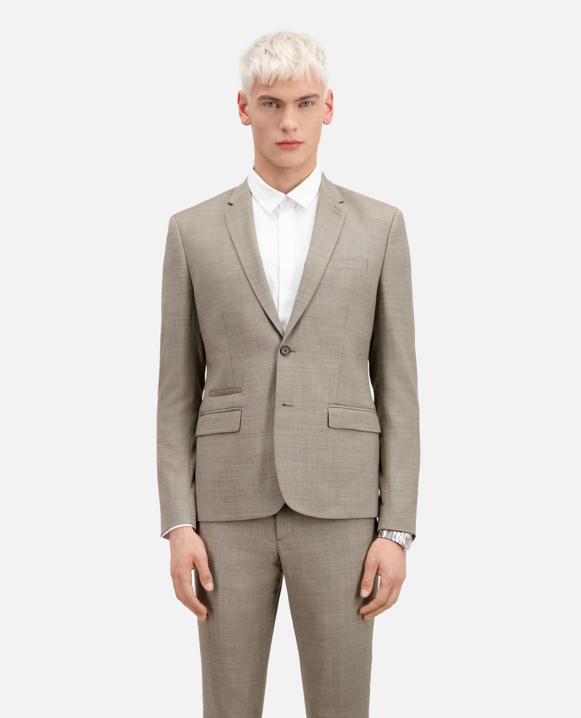 Beige wool suit jacket, BEIGE, hi-res image number null