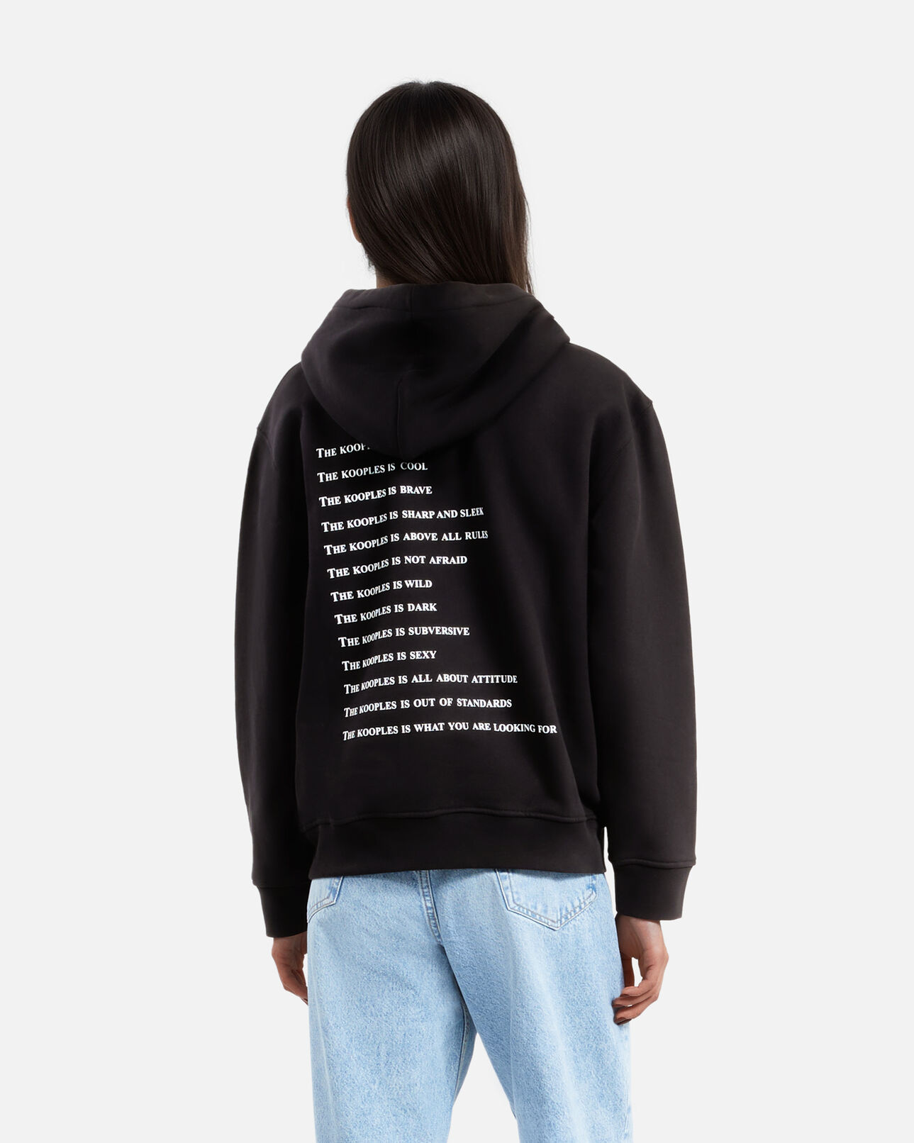 The Kooples DAMEN BLACK damen schwarzes sweatshirt mit „what is“-strassbesatz