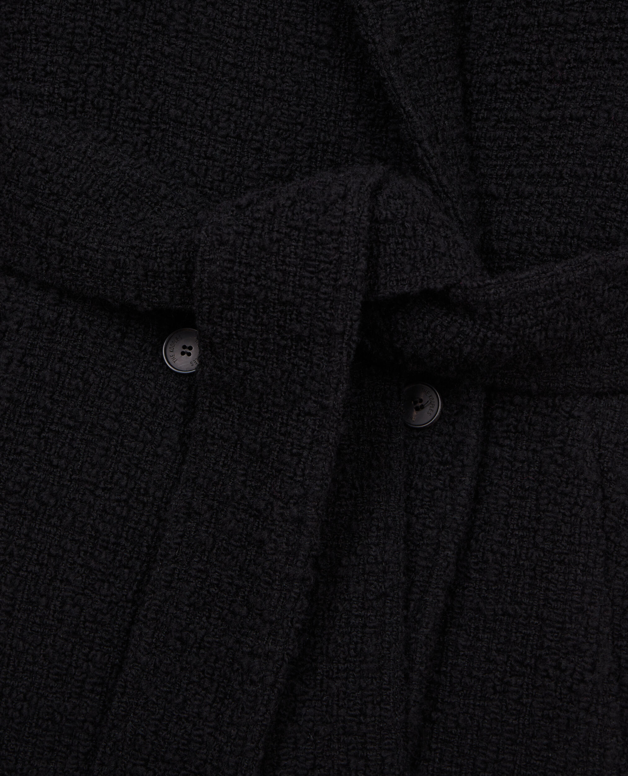 Long black tweed coat, BLACK, hi-res image number null