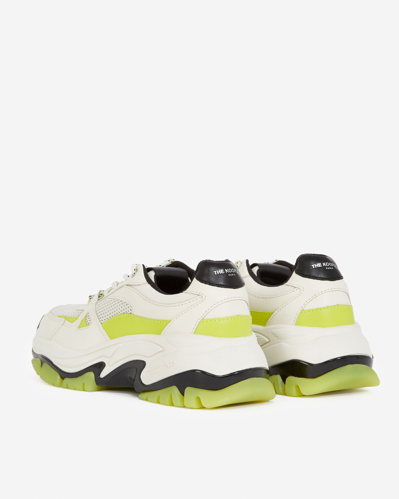 The Kooples MIXED WHITE - YELLOW white sneakers with platform sole