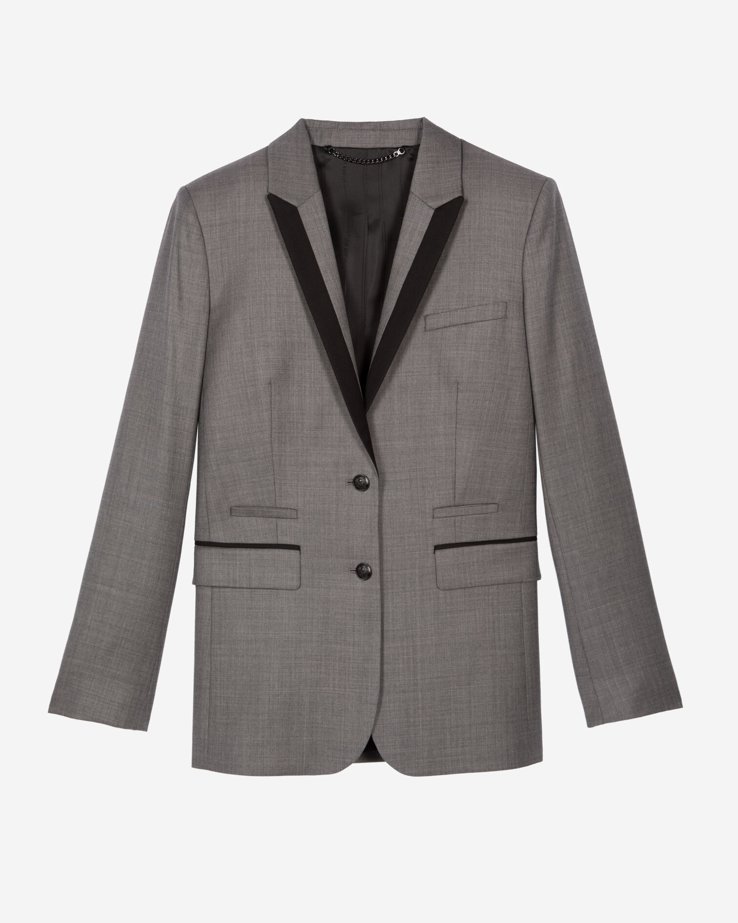 Veste tailleur droite grise, DARK GREY, hi-res image number null