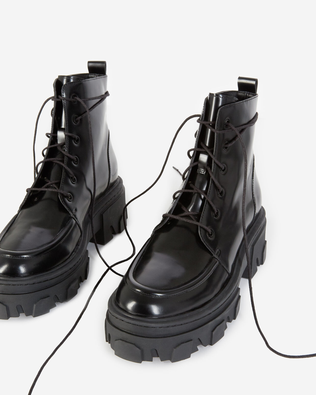 The Kooples MUJER BLACK botines negros piel suela acanalada