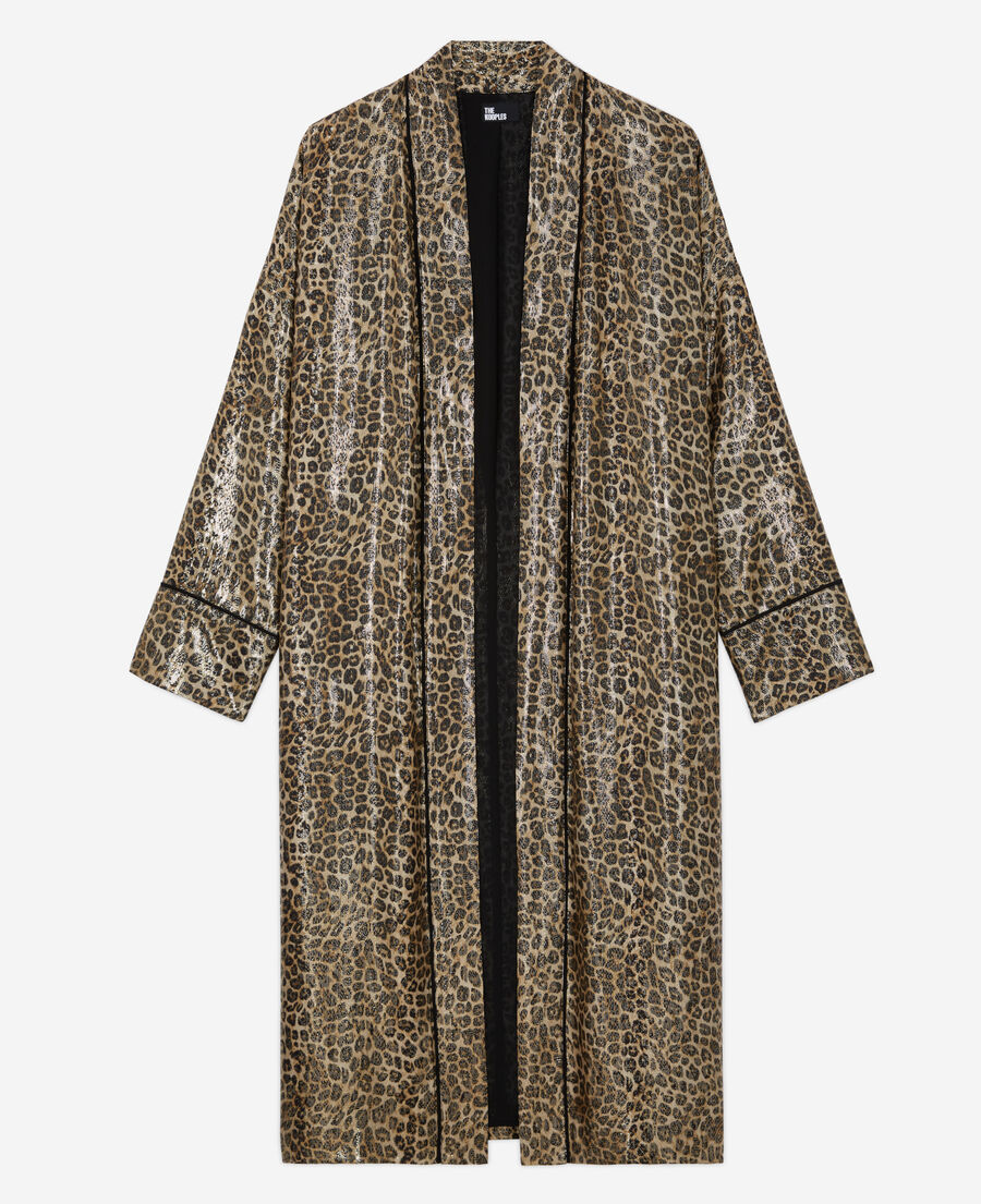 leopard-print kimono
