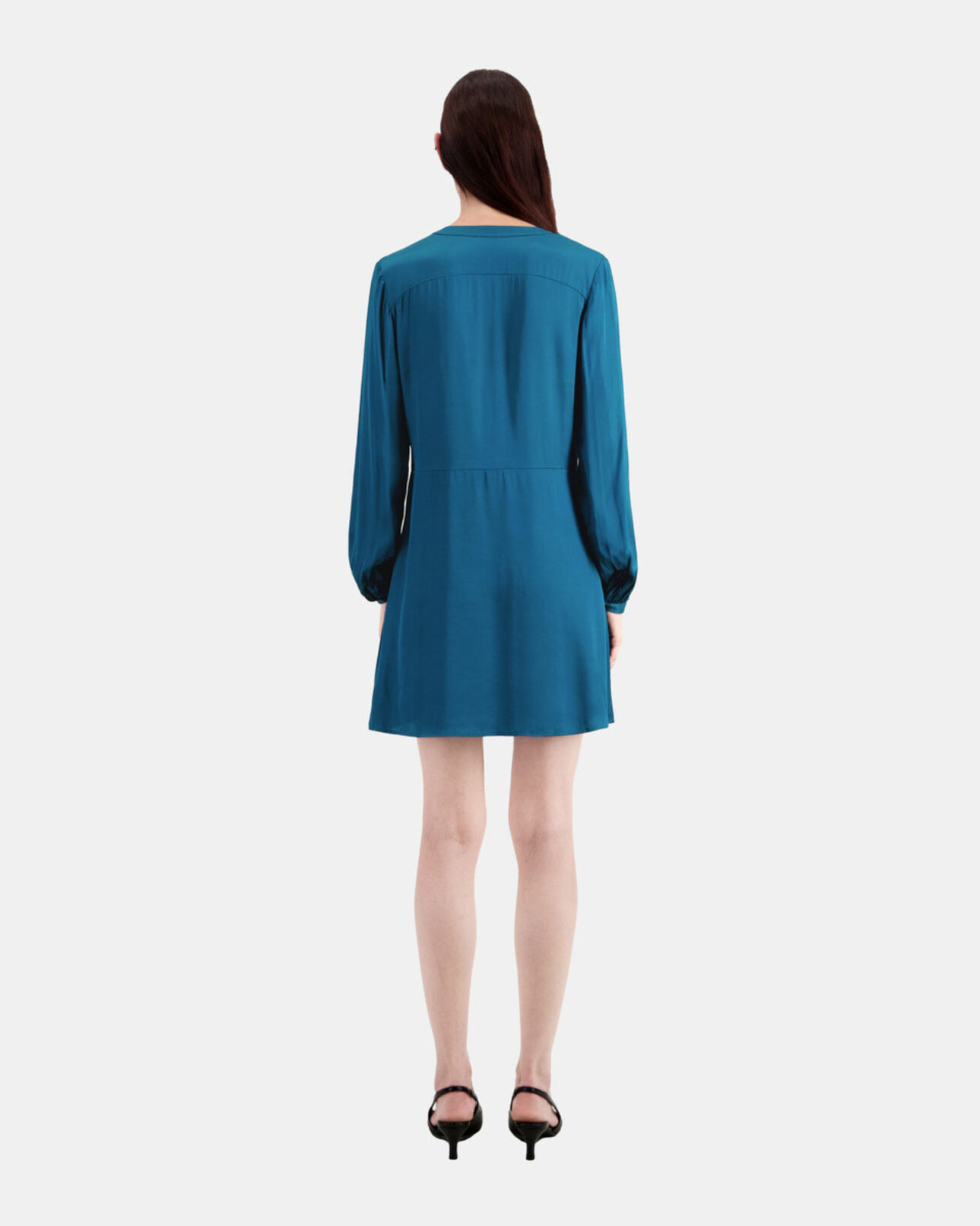 The Kooples FEMME MEDIUM BLUE robe courte bleue avec plissage