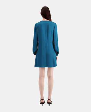 The Kooples FEMME MEDIUM BLUE robe courte bleue avec plissage