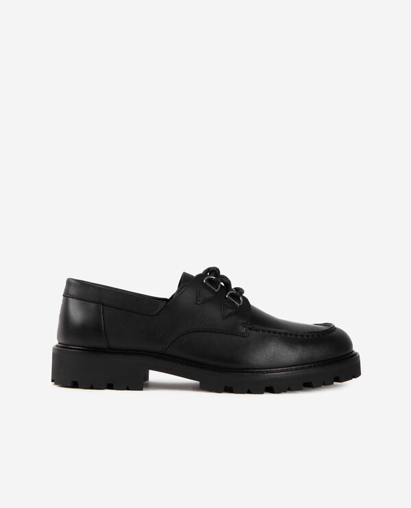zapatos derby piel negros cordones