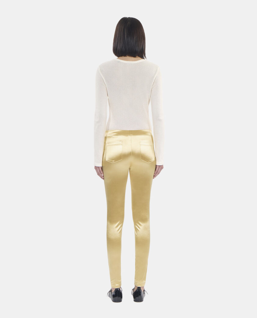The Kooples WOMEN ANTIC GOLD golden satin leggings