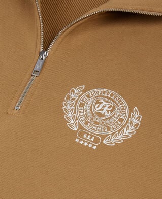 The Kooples HOMME LIGHT BROWN sweatshirt avec sérigraphie marron