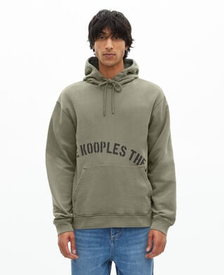 The Kooples H KAKI hooded sweatshirt with khaki screen print